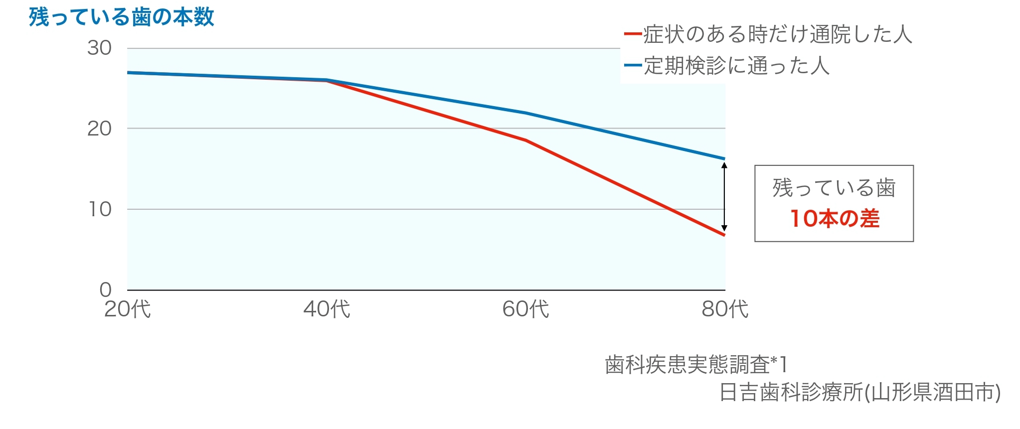 残っている歯の本数